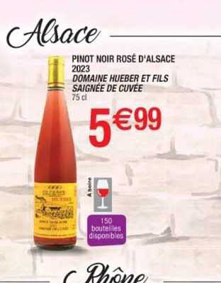 pinot noir rosé d'alsace 2023 domaine hueber et fils saignée de cuvée