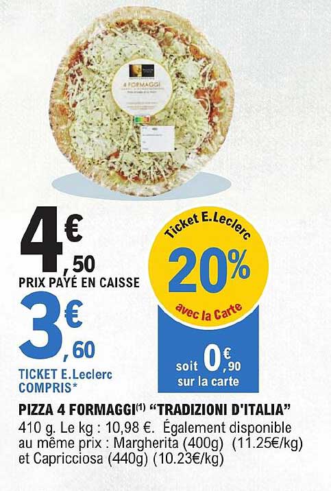 pizza 4 formaggi "tradizioni d'italia"