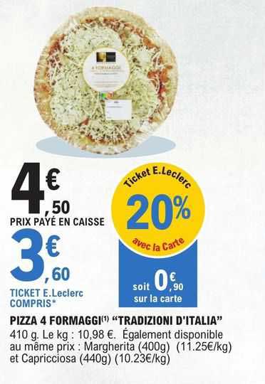 pizza 4 fromaggi "tradizioni d'italia"