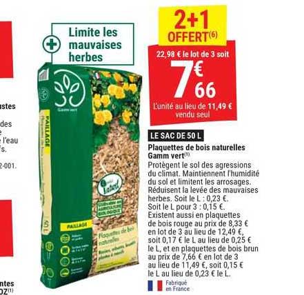 plaquettes de bois naturelles gamm vert