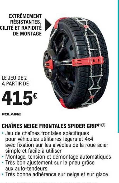 polaire chaînes neige frontales spider grip