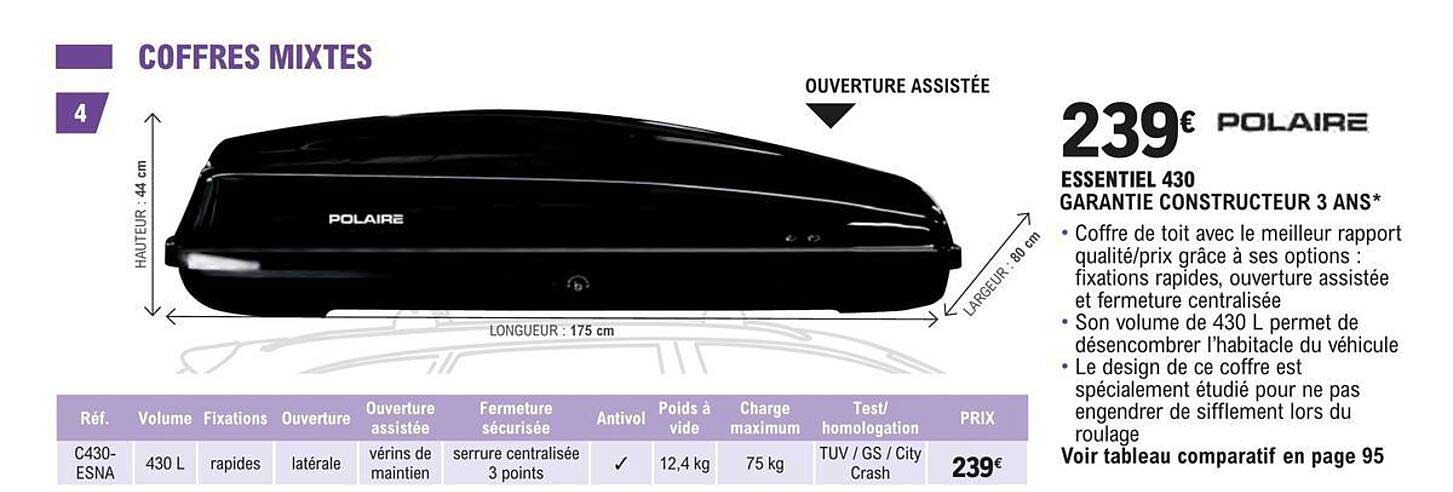 polaire essentiel 430 garantie constructeur 3 ans