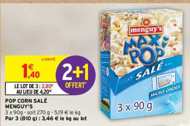 pop corn salé menguy's