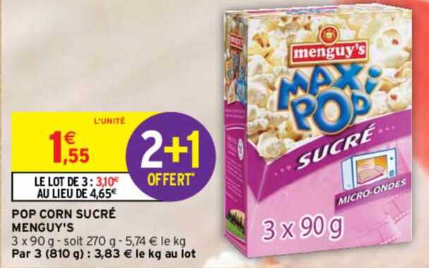 pop corn sucré menguy's