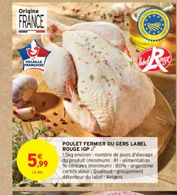 Poulet Fermier Du Gers Label Rouge Igp