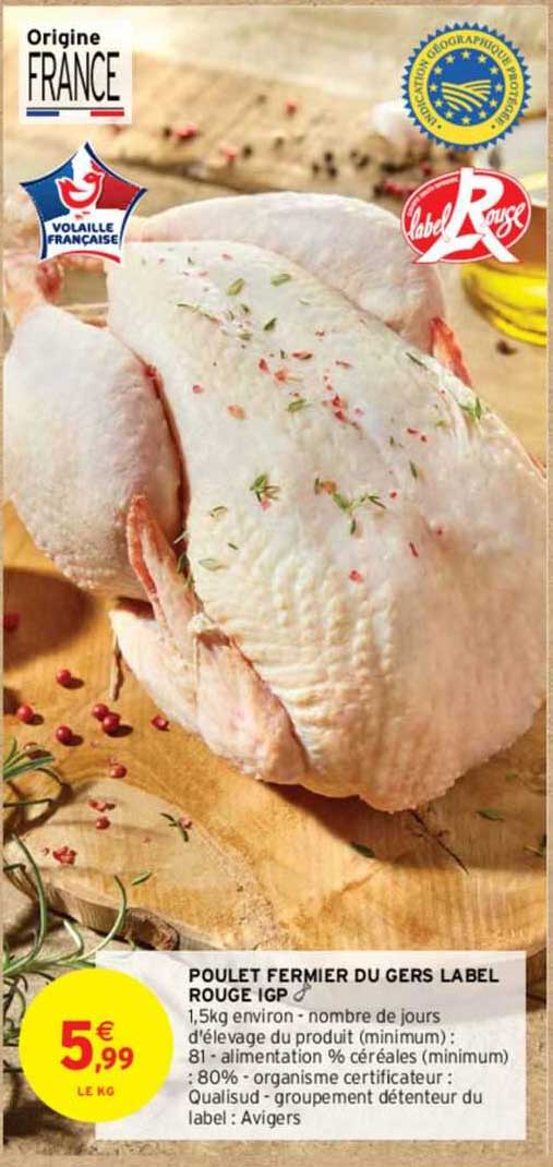 Poulet Fermier Du Gers Label Rouge Igp
