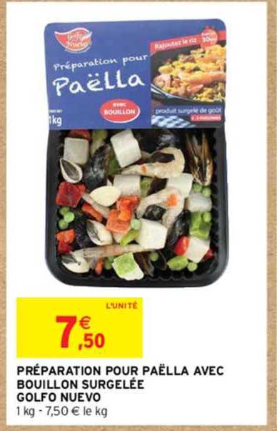 préparation pour paëlla avec bouillon surgelée golfo nuevo