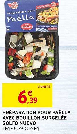 préparation pour paëlla avec bouillon surgelée golfo nuevo