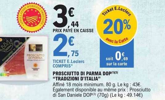 prosciutto di parma dop "tradizioni d'italia"