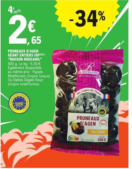 pruneaux d'agen géant entiers igp "maison roucadil"