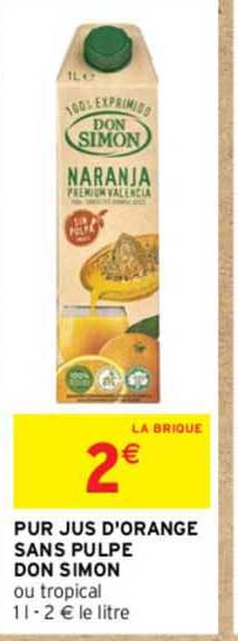 Pur Jus D'orange Sans Pulpe Don Simon
