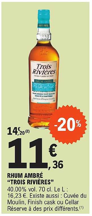 rhum ambré "trois rivières"