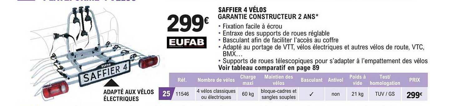 saffier 4 vélos eufab