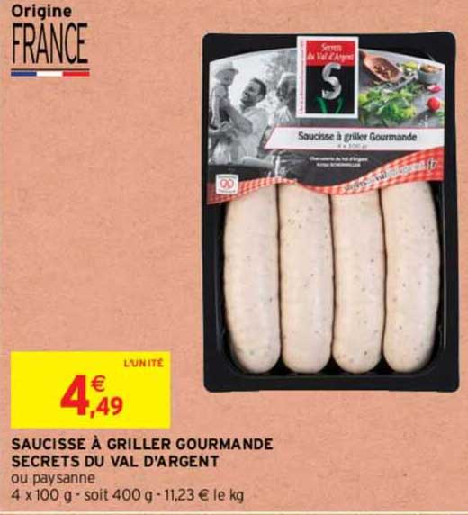 saucisse à griller gourmande secrets du val d'argent