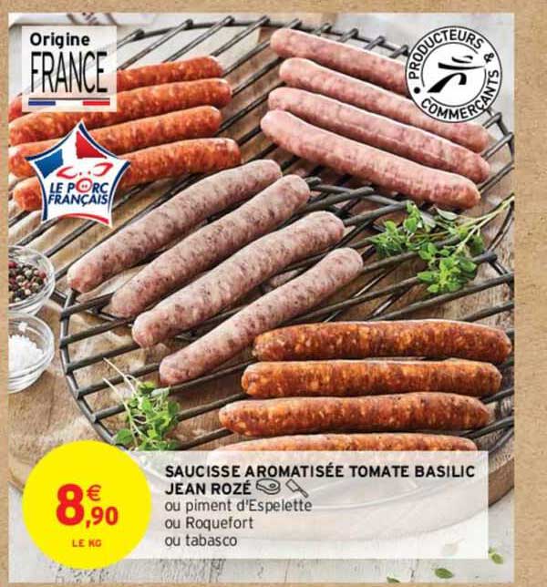 saucisse aromatisée tomate basilic jean rozé