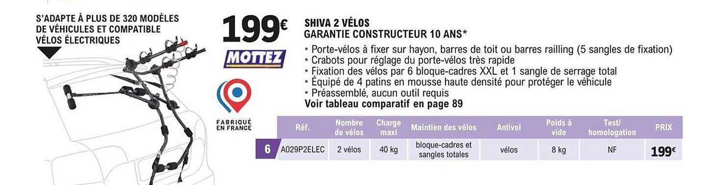 shiva 2 vélos garantie constructeur 10 ans