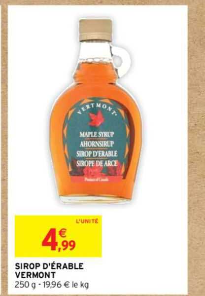 sirop d'érable vermont