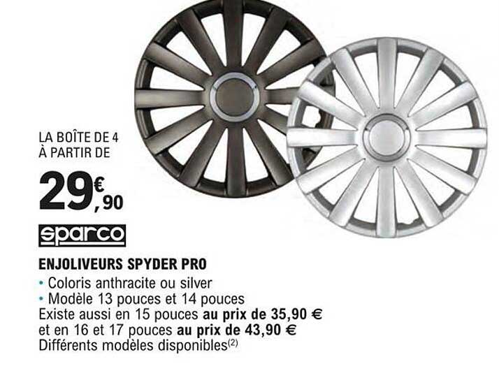 sparco enjoliveurs spyder pro
