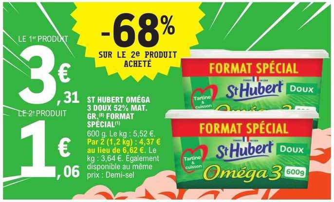 st hubert oméga 3 doux 52% mat. gr. format spécial