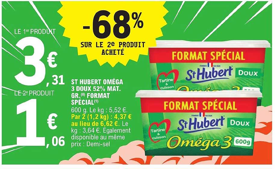 st hubert oméga 3 doux 52% mat.gr. format spécial