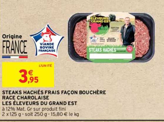 steaks hachés frais façon bouchère race charolaise les éleveurs du grand est
