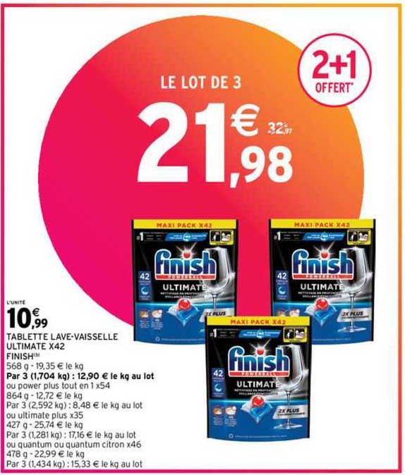 tablette lave-vaisselle ultimate x42 finish