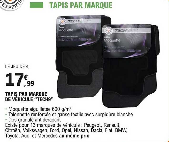 tapis par marque de véhicule "tech9"