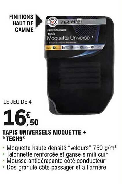 tapis universels moquette+ "tech9"