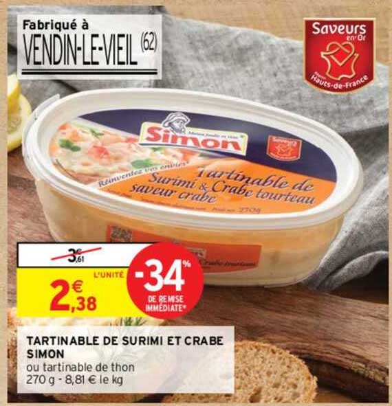 Tartinable De Surimi Et Crabe Simon