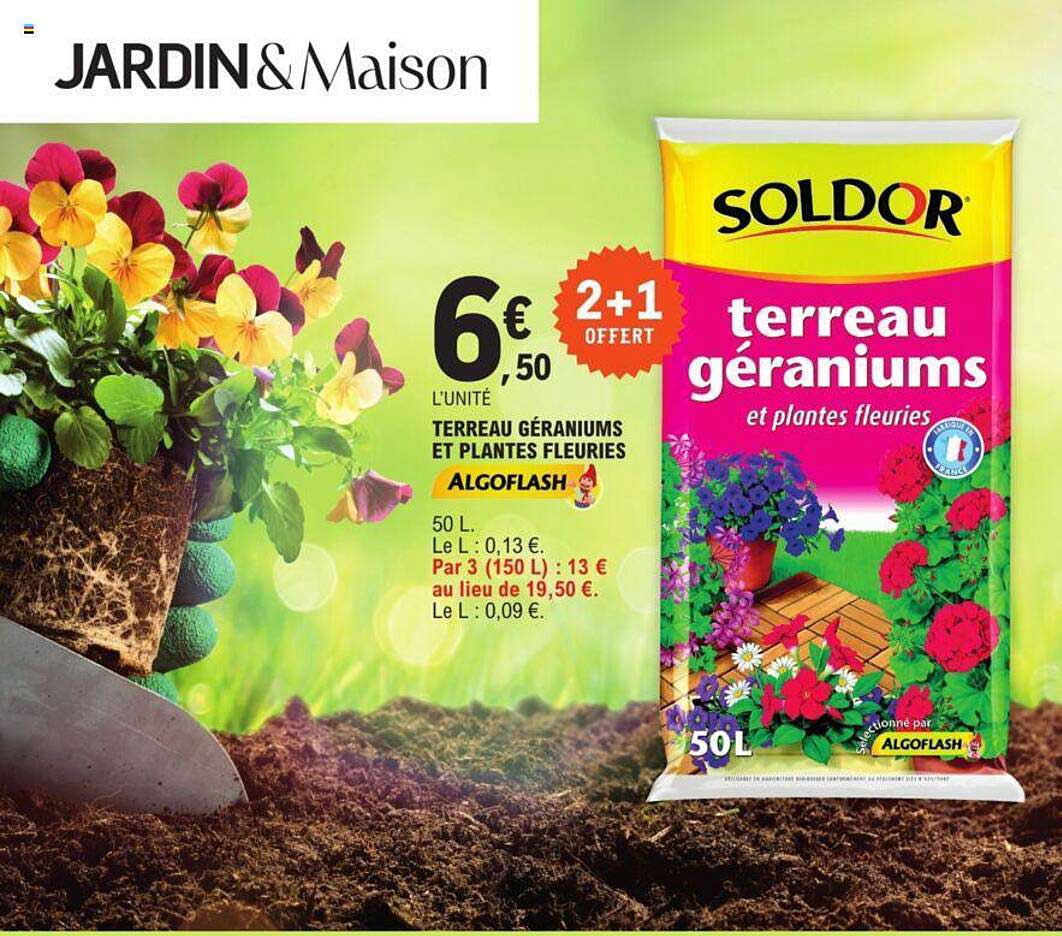 terreau géraniums et plantes fleuries algoflash