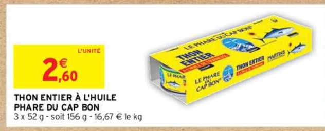 thon entier à l'huile phare du cap bon