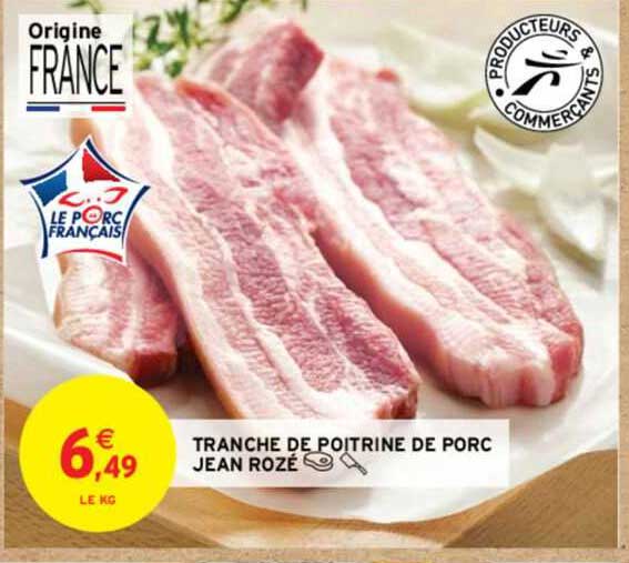 tranche de poitrine de porc jean rozé