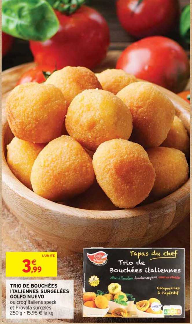 trio de bouchées italiennes surgelées golfo nuevo