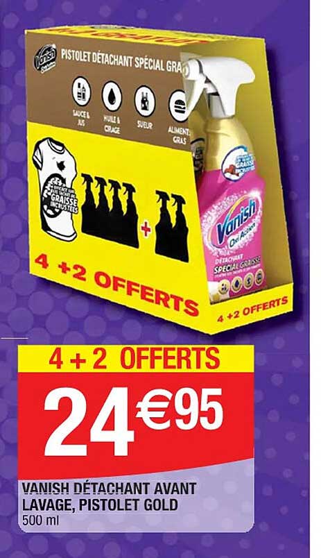 vanish détachant avant lavage, pistolet gold