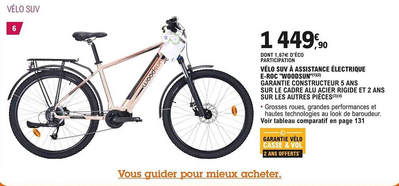 vélo suv à assistance électrique e-roc "woodsun"