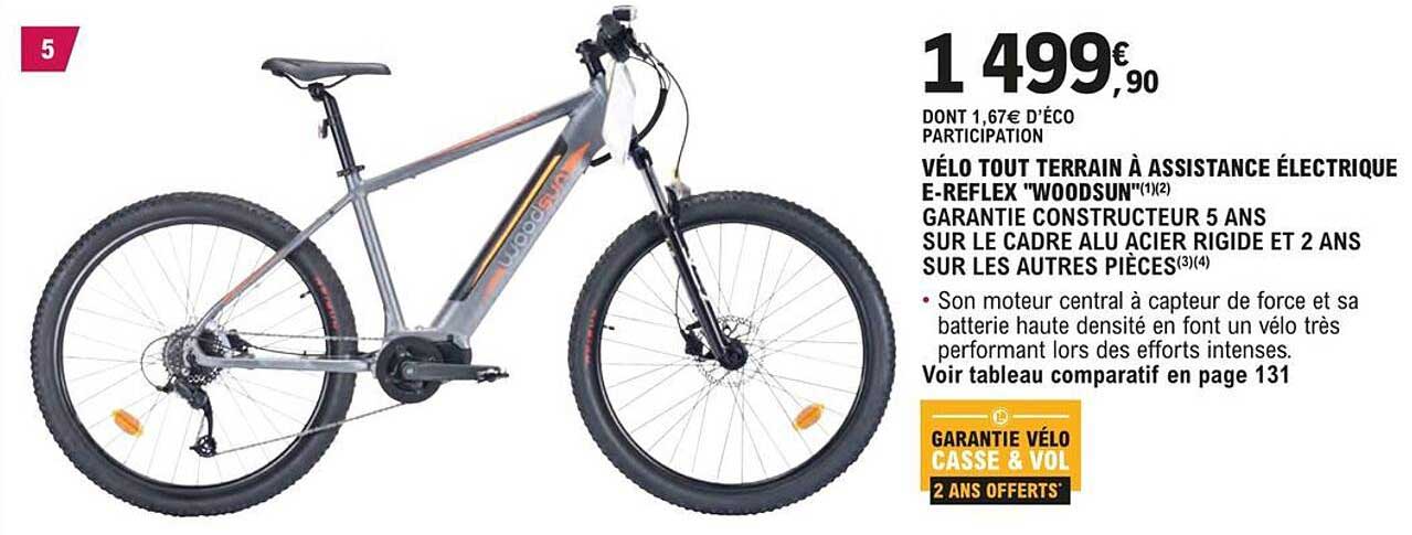 vélo tout terrain à assistance électrique e-reflex "woodsun"