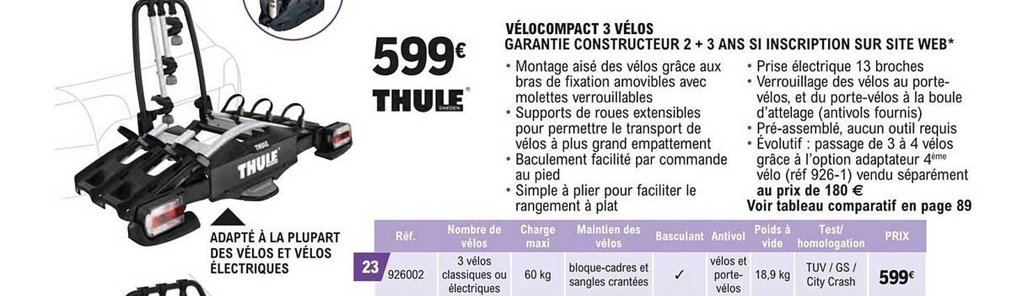 vélocompact 3 vélos thule
