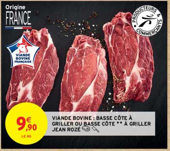 viande bovine : basse côte à griller ou basse côte ** à griller jean rozé