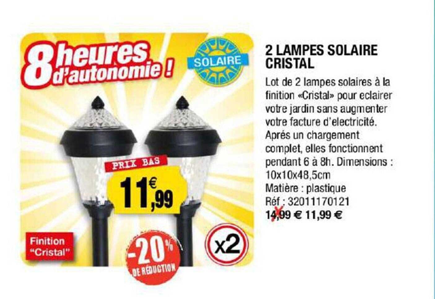 2 lampes solaire cristal