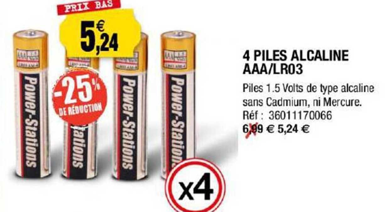 4 piles alcaline aaa-lr03