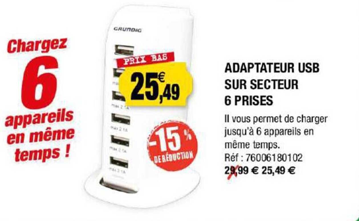 Adaptateur Usb Sur Secteur 6 Prises