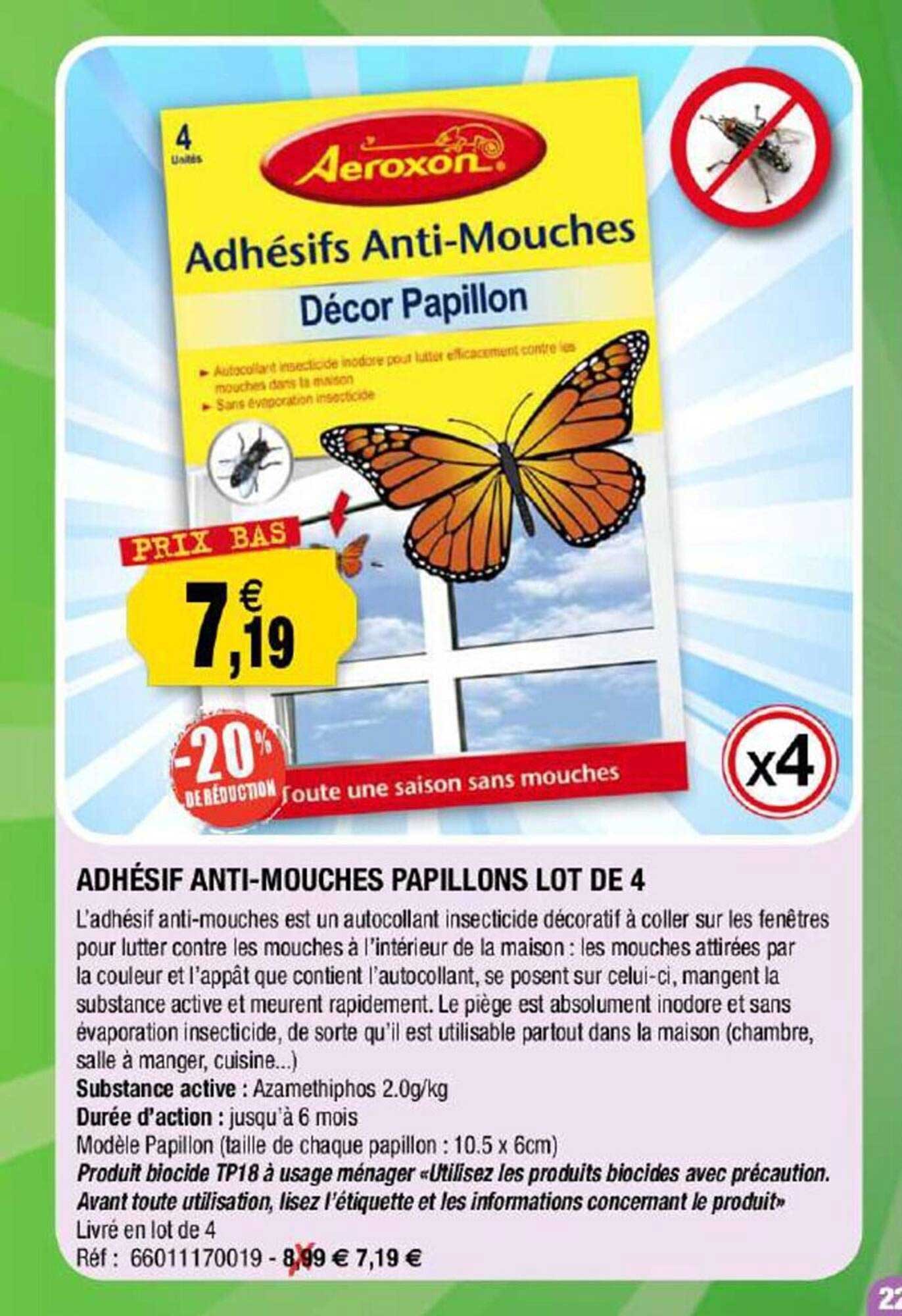 Adhésif Anti-mouches Papillons Lot De 4