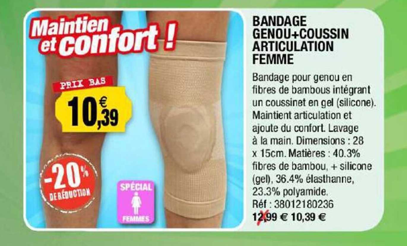 bandage genou + coussin articulation femme