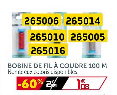bobine de fil à coudre 100 m