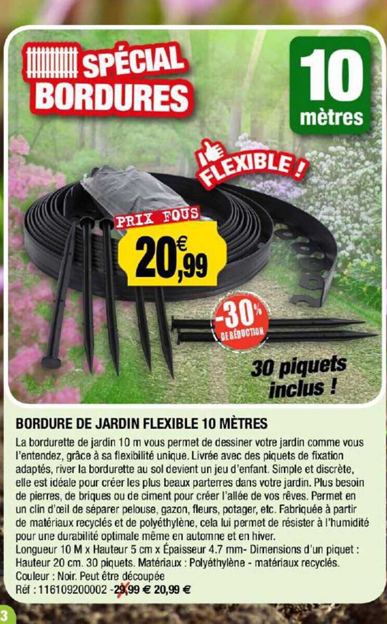 bordure de jardin flexible 10 mètres