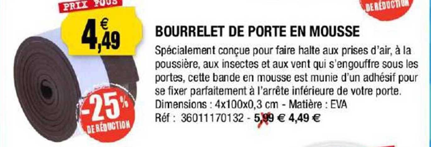 bourrelet de porte en mousse