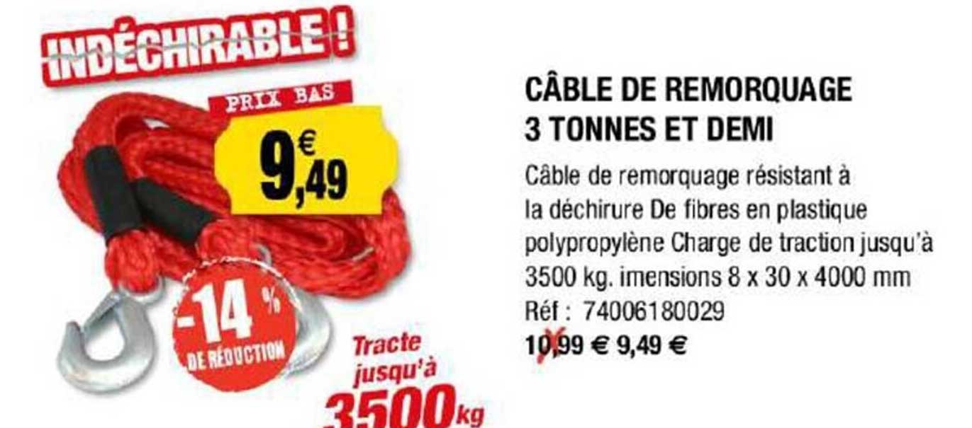 câble de remorquage 3 tonnes et demi
