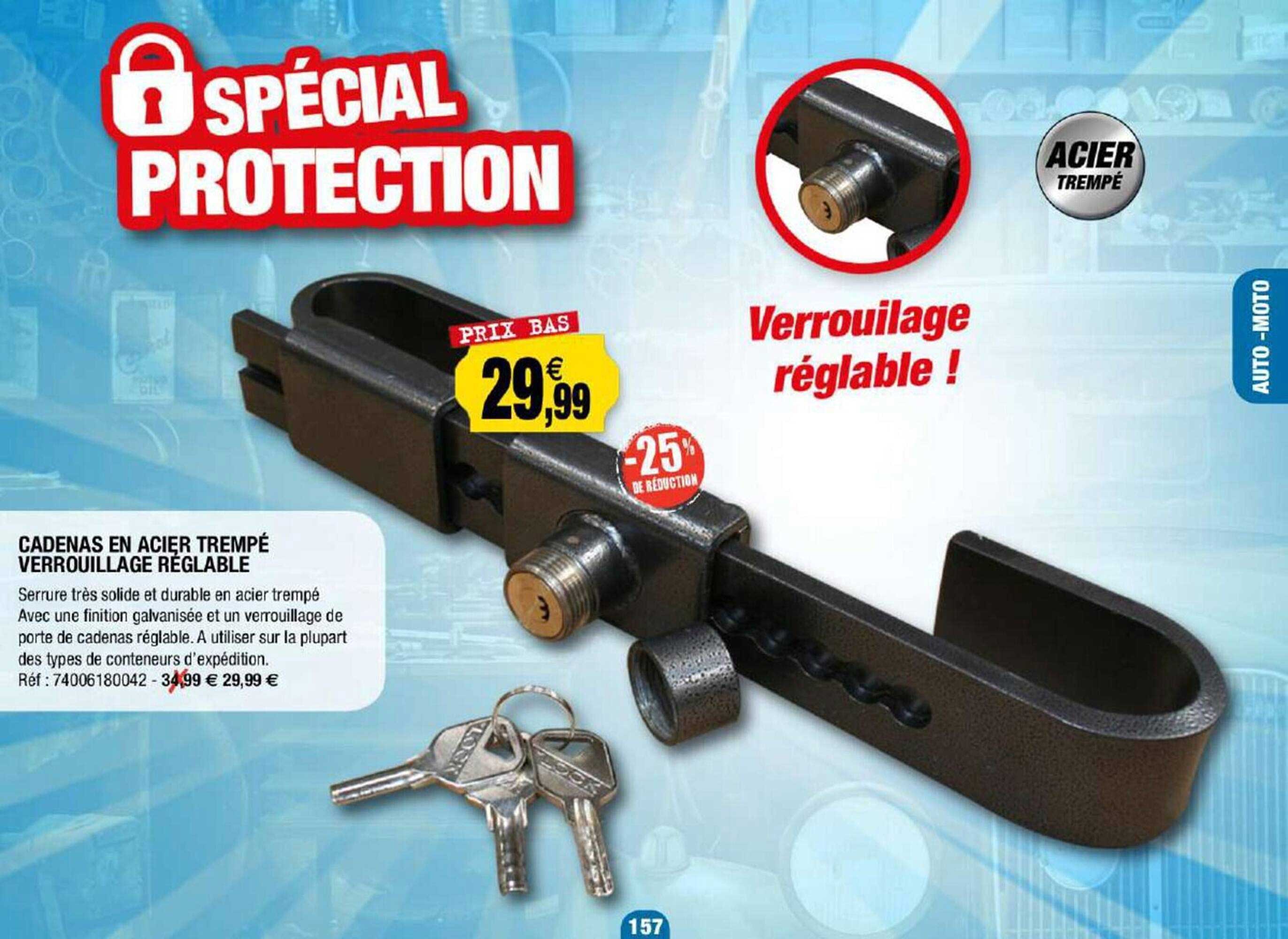 cadenas en acier trempé verrouillage réglable