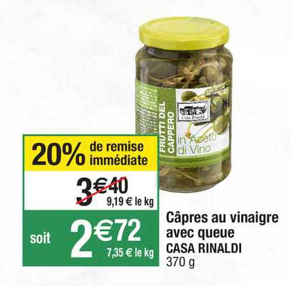 câpres au vinaigre avec queue casa rinaldi