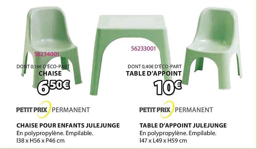 Chaise Pour Enfants Julejunge, Table D'appoint Julejunge